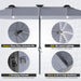 15Ft Double-Sided Patio Umbrella with Solar Lights, Outdoor Rectangle Market Large Patio Umbrella with Base Include|Crank Handle|156 PCS LED Lights for Garden Deck Pool in Grey(1.9" Pole)