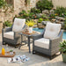 3 Pack Patio Furniture Set with 6" Thick Cushions,  Rattan Wicker Patio Set with Two Outdoor Chairs and Table, High Back Rattan Chair with Comfy Cushions for for Porch, Garden Poolside Balcon