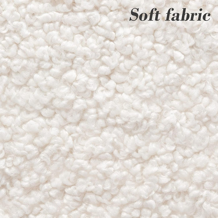 26'' Swivel Counter Stools, Modern Bar Stools for Kitchen Counter, White Sherpa Kitchen Counter Stools, Upholstered Barstools with Backs, Counter Height Stool Chairs with Metal Legs