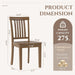 Wooden Dining Room Chairs Set of 6, Spindle High Back Windsor Kitchen Side Chair, Farmhouse Dining Chairs for Kitchen, Dining Room, Light Brown
