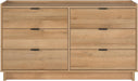 Oak Double Dresser with 52.5" Width