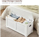 Storage Chest, Storage Bench with 2 Safety Hinges, Farmhouse Style, 15.7 X 39.4 X 18.1 Inches, for Entryway, Bedroom, Living Room, Cloud White ULSB061T10