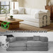 Azure 78.7in Corduroy Convertible Sleeper Sofa Bed