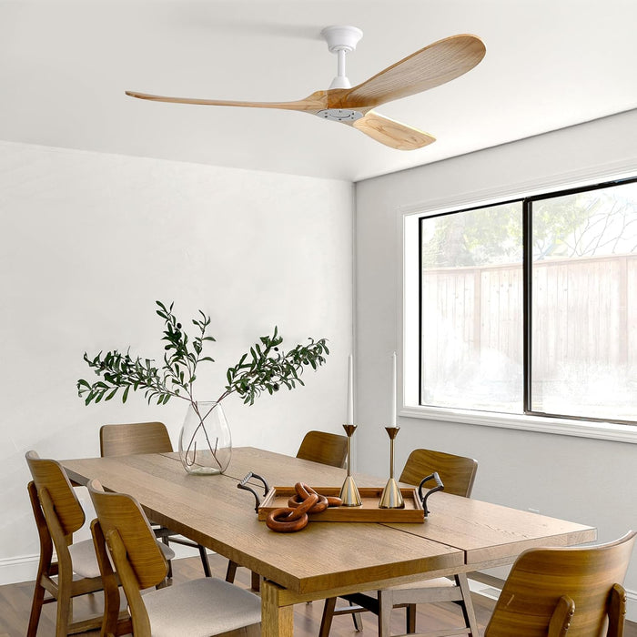 Modern 60 Inch Wooden Ceiling Fan With Remote