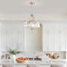 Modern Crystal Chandeliers round 4-Light Large Brushed Nickel Pendant Lighting Fixture for Dining Room Living Room Kitchen Island Bedroom Hallway Hall Foyer, 15.7"