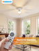 52 Inch Ceiling Fan with Lights Flush Mount, Low Profile Ceiling Fans with Lights, Remote&App Control,Dimmable 22W LED Light,Queit&Reversible Fan, White Ceilings Fans for Bedroom, Living Room