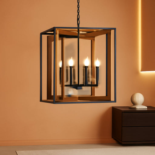 Six Lights Farmhouse Chandelier Rustic Black Finish