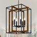 Six Lights Farmhouse Chandelier Rustic Black Finish