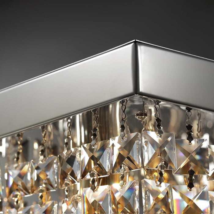 Rectangular Crystal Chandelier 47 Inch Flush Mount