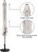 7.5’ by 4’ Half Rectangular Outdoor Patio Umbrella with Base Included, Perfect for Balcony, Garden, Deck