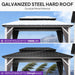 8' X 12' Hardtop Gazebo Metal Double Roof White Aluminum Frame Outdoor Heavy Duty Gazebo with Curtain and Netting for Patio Garden and Backyard, Grey