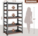 5-Tier Metal Bookshelf, Adjustable Industrial Bookcase, 72" Tall Storage Shelf for Books, Cds, Movies – Free Standing, for Office, Living Room, Bedroom