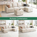 Beige Modular Sleeper Sectional With Storage Ottoman