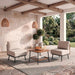 3-Piece Patio Conversation Set, Sectional Sofa with Coffee Table