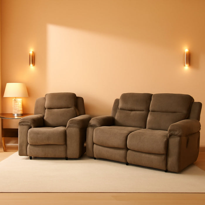 Corduroy Living Room Furniture Set Reclining Sofa Set Loveseat Furniture Sets in Living Room Sofa Recliners(Sofa+Loveseat, Taupe Corduroy)