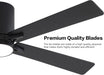 48" DC Flush Mount Ceiling Fan with Lights, 6-Speed Reversible DC Motor, 3CCT, Low Profile Hugger Ceiling Fan for Living Room Bedroom Kitchen, Black Finish and Black/Walnut Blades