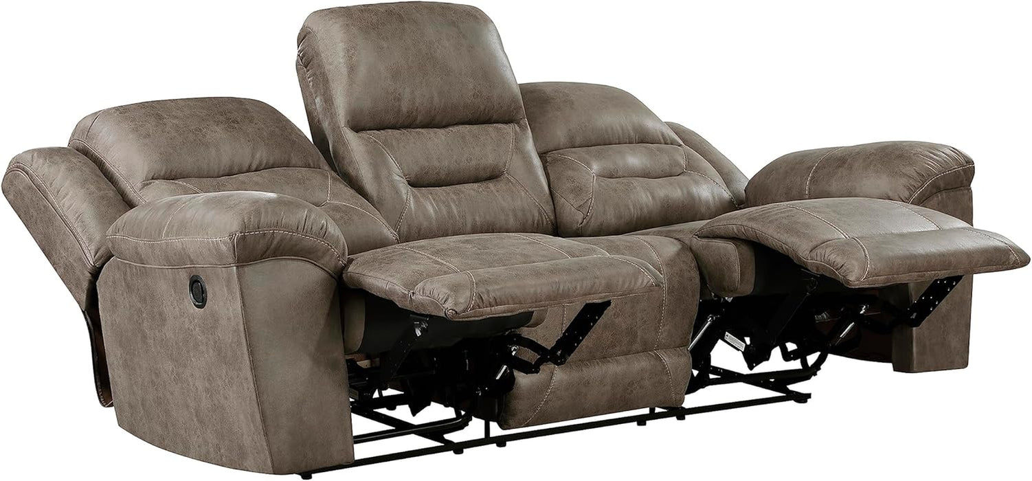 Reclining Living Room Set, Wall Hugger Manual Reclining Sofas, Couches for Living Room, Home Theater Seating, Includes Dual Reclining Sofa and Loveseat, 2-Piece Set, Brown​