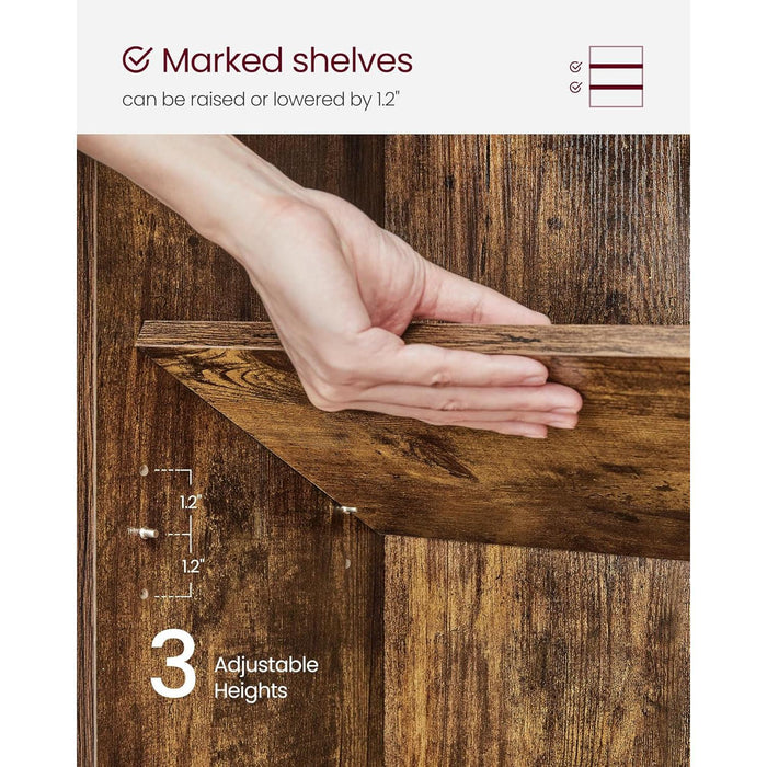 Bookshelf, 23.6 Inches Wide, 5-Tier Open Bookcase with Adjustable Storage Shelves, Floor Standing Unit, Rustic Brown ULBC165X01