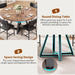 round Dining Table Kitchen Dining Room Circle Dinner Pedestal Table for 4, Space Saving Wood Kitchen & Dining Room Furniture (Rustic Brwon)