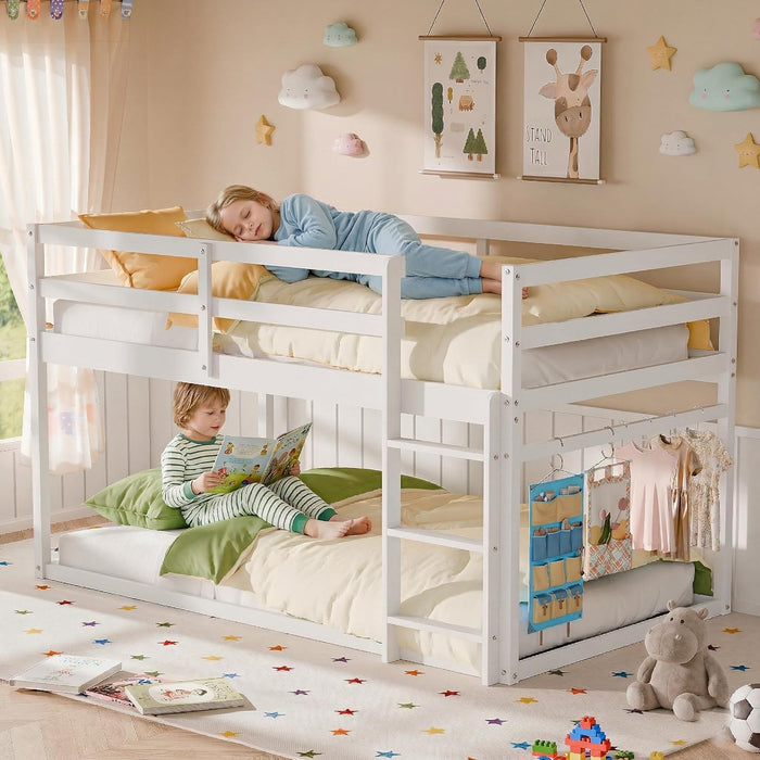 BrilliantWhite Twin Over Twin Elegant SolidWood Bed
