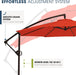 10Ft Patio Umbrella with Base Included, Outdoor Offset Cantilever Umbrella, Infinite Tilt, Crank and Cross Base, Orange Red