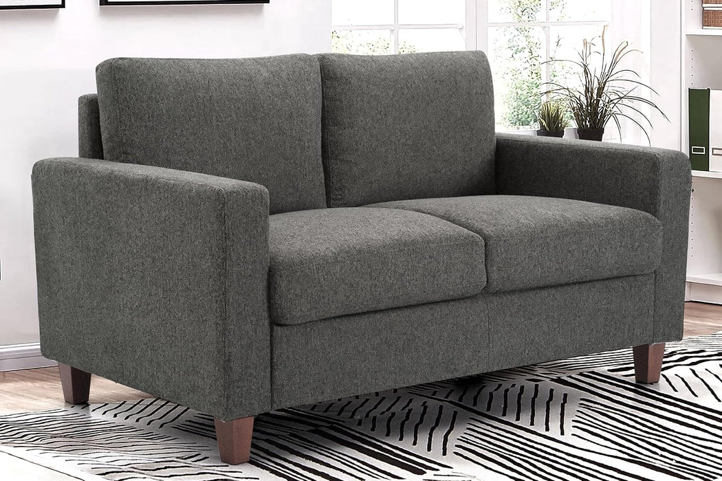 Miles 2 Piece Couch and Loveseat Sets with Reversible Back Pillows, Mid Century Modern Sofa for Small Spaces, Living Rooms, And, Apartments, Grey