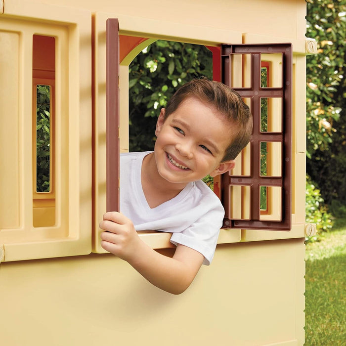 Cape Cottage Playhouse with Working Door, Windows, and Shutters - Tan, Toddlers Ages 2+ Years