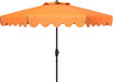 Safavieh PAT8010A Collection Venice Navy and White Single Scallop 9Ft Crank Outdoor Push Button Tilt Umbrella