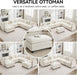 35‘’ Modern Chenille Cloud Sofa Ottoman,Rectangle Ottoman for Modular Sectional Sofa, Beige