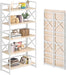 Folding Industrial Bookshelf 51 Inch Natural White