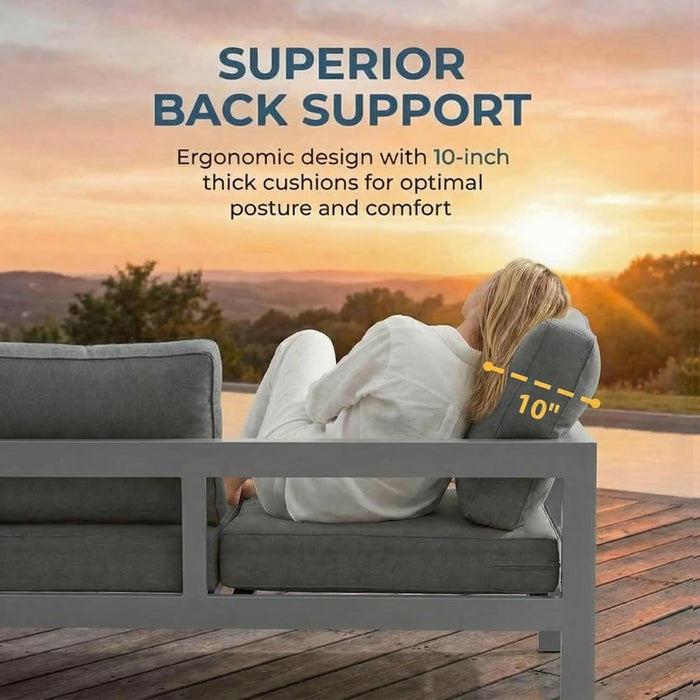 Aluminum Patio Furniture Set Oversized Patio Sectional Sofa for Seasons