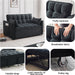 Black Velvet Sleeper Sofa With Adjustable Backrest