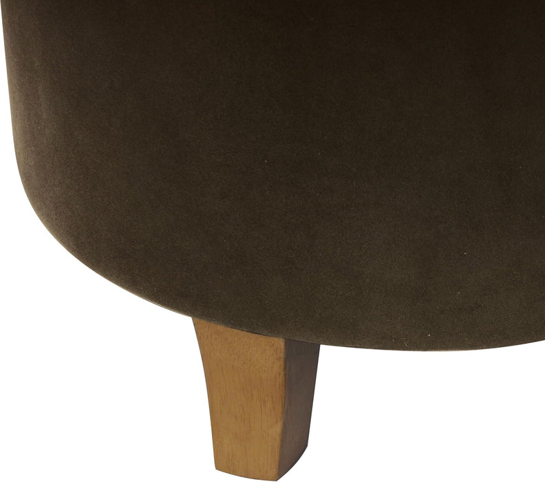 Home Decor | Upholstered round Velvet Tufted Foot Rest Ottoman | Ottoman with Storage for Living Room & Bedroom | Decorative Home Furniture, Brown Velvet
