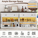63'' Sideboard Buffet Cabinet with Power Outlet, Antique White
