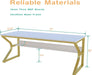 71-Inch Extra Long Desk with Storage Shelf, Gold