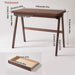 Solid Wood Writing Desk with 2 Drawers Home Office Computer Table