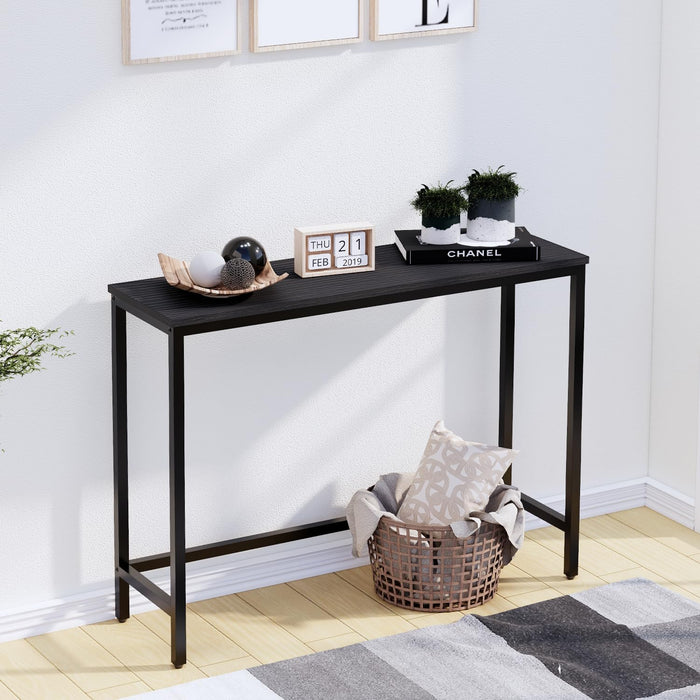 39.4” Console Table, Hallway Entrance Table Sofa Table behind Couch, for Living Room, Entryway, Easy Assembly, Accent Table, Black