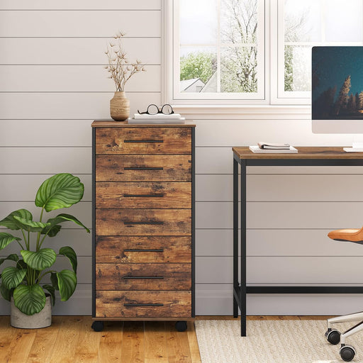 7-Drawer Wooden File Cabinet for Home Office