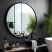 Black round Mirror for over Sink 24-Inch, Circle Bathroom Mirror, Metal Frame Vanity Mirror, Modern Wall Mirror for Entryway Living Room