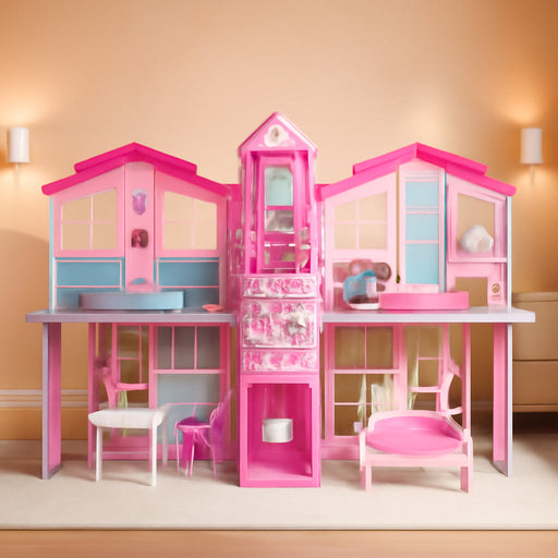 Dreamy Doll House, Dollhouse Playhouse with Large Rooms & Big Furnitures, Including Elevator, Foldable Dolls House Toys Gifts for Girls Kids Ages 3+