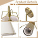 Brushed Gold Pendant Lights Kitchen Island, Drum Fabric Chandelier