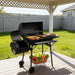 BBQ Charcoal Grill and Offset Smoker with Wheels & Side Front Table,Outdoor BBQ Grill with 557 Sq. In.,Patio Barbecue Cooker,Grilling Space for Outdoor Backyard,Balcony,Patio and Parties