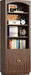 Book Shelf and Bookcases with Doors Floor Standing 6 Shelf Display Storage Shelves, 70.8" Tall Bookcase for Home Office, Living Room, Mid-Century Modern, Walnut Brown
