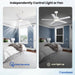 Modern 52 Inch Ceiling Fan Remote White LED