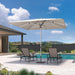 Outdoor Table Sun Umbrella 10' X 10' Semi Auto Lift, Beige