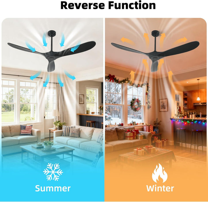 60Inch Outdoor Smart Ceiling Fan VoiceControl Remote