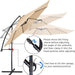 10FT Patio Offset Umbrella - Cantilever Hanging Outdoor Umbrellas W/Uv Protection & 8 Ribs & Handy Crank & Cross Base for Market/Garden/Lawn/Deck/Backyard/Pool - Tan