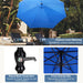 9FT Outdoor Patio Umbrella with Push Button Tilt and Crank Handle, Market Umbrella with 8 Sturdy Umbrella Ribs, UV Protection, Waterproof, Blue