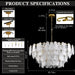 Modern Large Crystal Glass Chandelier, 39.76" Gold Luxury Hanging Pendant Light Fixture,16-Light round Cloud Ceiling Chandeliers Lighting for Dining Room Living Room Bedroom Foyer Stairway, E12