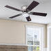 Benton Traditional 52 Inch Ceiling Fan with Light, LED Flush Mount Ceiling Fan, Indoor Fan with 5 Blades, Brown Walnut and Brown Maple Blade Finish Options, Brushed Nickel (51428-01)